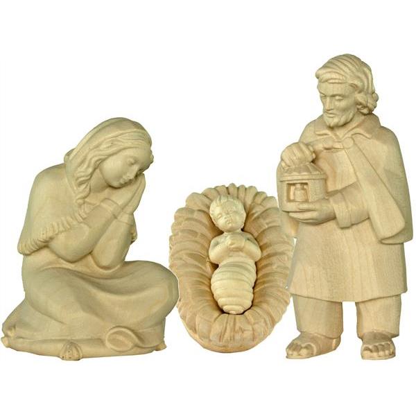 Holy Family naive crib set - natural Wood carving in natural wood, without any surface treatment