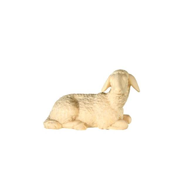 Schaf liegend barocke K. o.S. - natur Holzschnitzerei in Naturholz ohne Oberflächenbehandlung