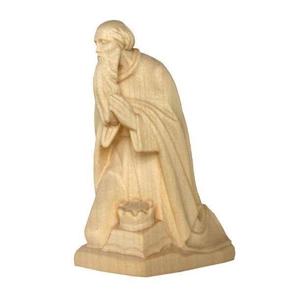 Wise man kneeling tirolean crib - natural Wood carving in natural wood, without any surface treatment