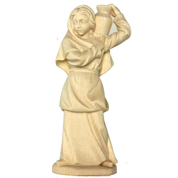 Wathercarrying woman tirolean crib - natural Wood carving in natural wood, without any surface treatment
