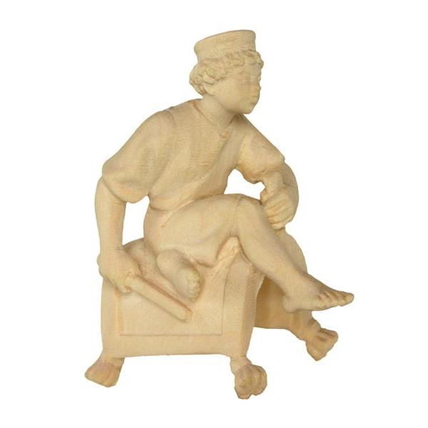 Sitting cameldriver tirolean crib - natural Wood carving in natural wood, without any surface treatment