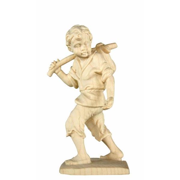 Boy to pack-donkey - natural Wood carving in natural wood, without any surface treatment