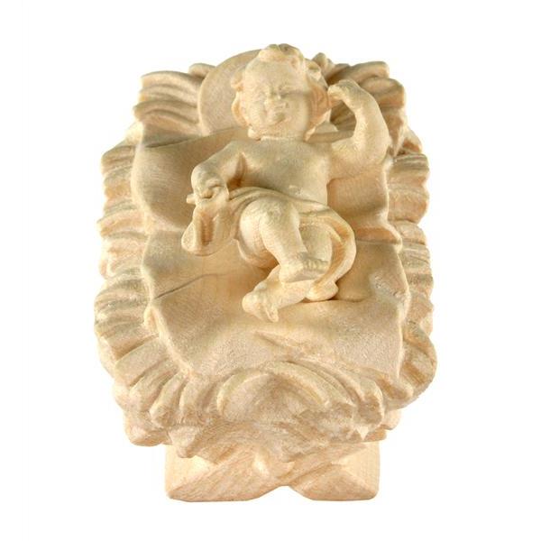 Holy child and cradle baroque crib - natural Wood carving in natural wood, without any surface treatment