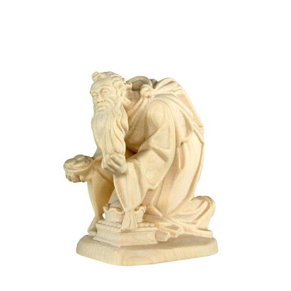 Wise man kneeling baroque crib - natural Wood carving in natural wood, without any surface treatment