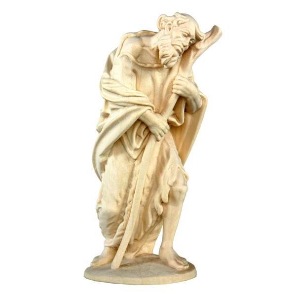 Shepherd with stick baroque crib - natural Wood carving in natural wood, without any surface treatment