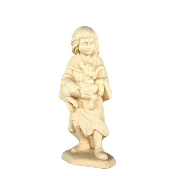 Shepherdess with goat baroque crib - natural Wood carving in natural wood, without any surface treatment
