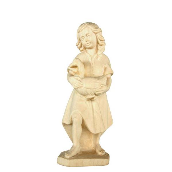 Shepherdess with goose baroque crib - natural Wood carving in natural wood, without any surface treatment
