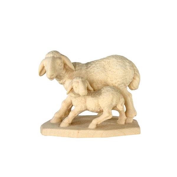 Sheep-group standing baroque crib - natural Wood carving in natural wood, without any surface treatment