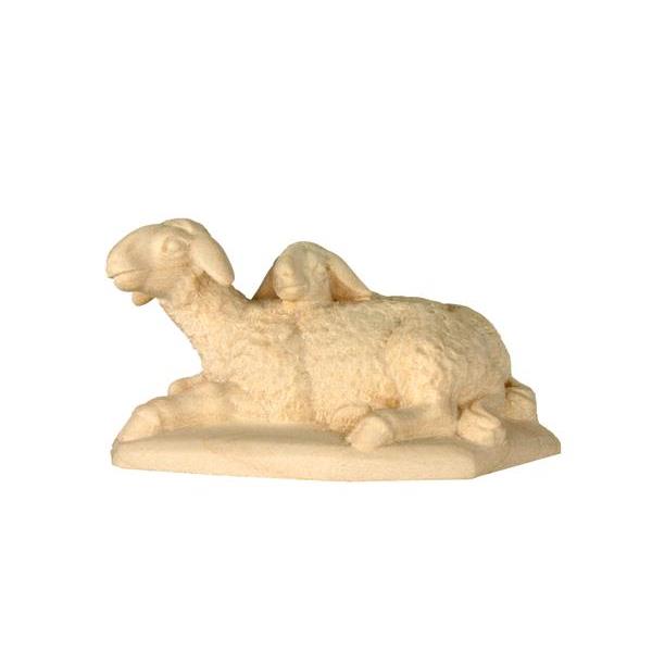 Sheep-group lying baroque crib - natural Wood carving in natural wood, without any surface treatment