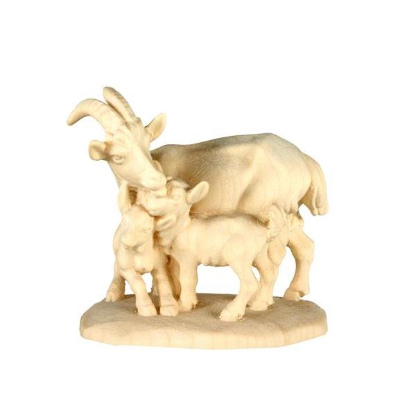 Goat-group - natural Wood carving in natural wood, without any surface treatment