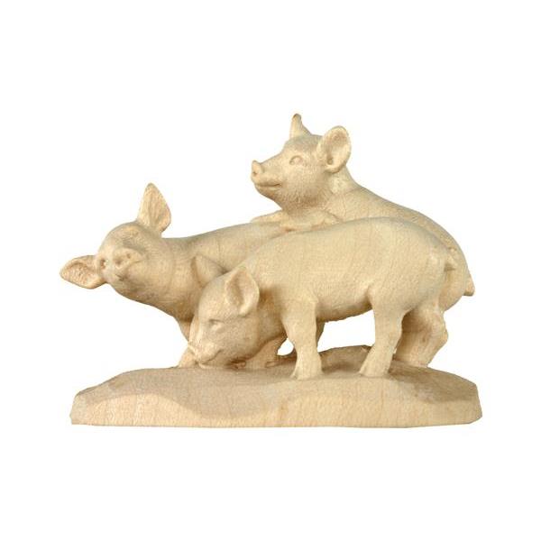 Pigs - natural Wood carving in natural wood, without any surface treatment