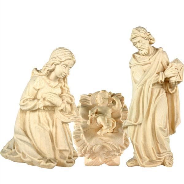 Holy Family 4 pieces without base - natural Wood carving in natural wood, without any surface treatment