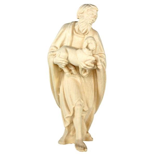 Shepherd with sheep baroque crib n.b. - natural Wood carving in natural wood, without any surface treatment