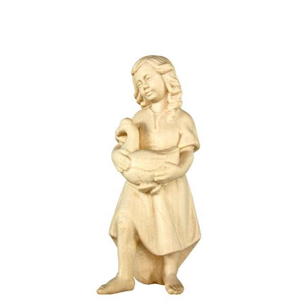 Shepherdess with goose baroque crib n.b. - natural Wood carving in natural wood, without any surface treatment