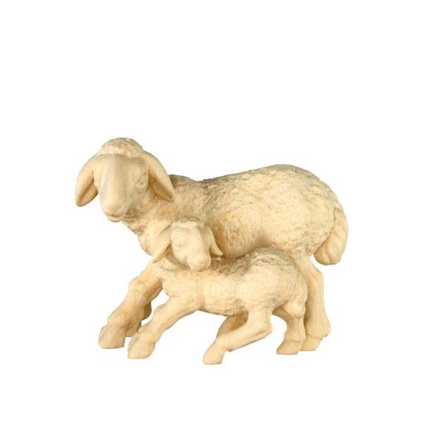 Sheep-group standing baroque crib n.b. - natural Wood carving in natural wood, without any surface treatment