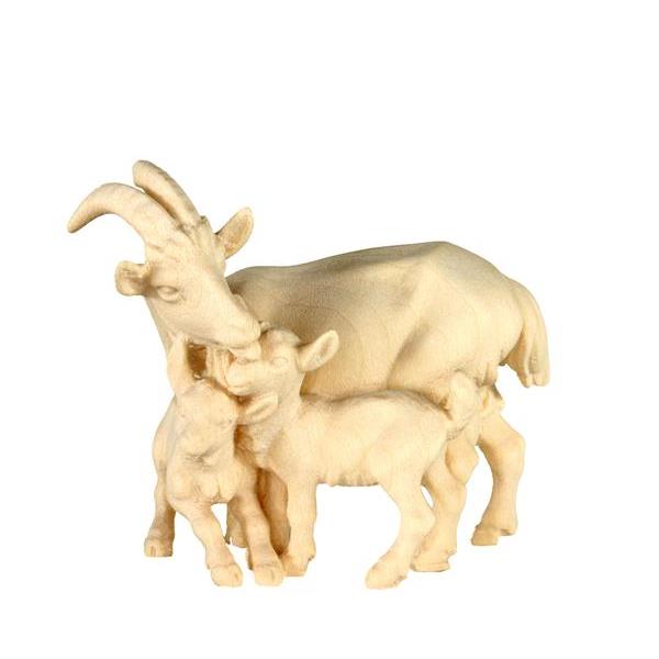 Goat-group n.b. - natural Wood carving in natural wood, without any surface treatment
