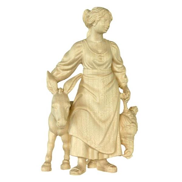 Woman with donkey n.b. - natural Wood carving in natural wood, without any surface treatment
