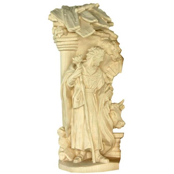 Holy Joseph with ox - natural Wood carving in natural wood, without any surface treatment