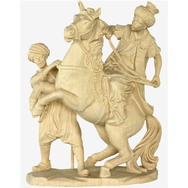 Wise man on horse - natural Wood carving in natural wood, without any surface treatment