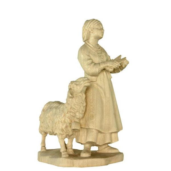 Shepherdess with shears - natural Wood carving in natural wood, without any surface treatment
