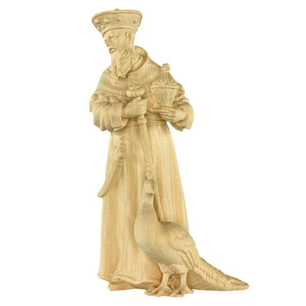 Wise man with peacock n.b. - natural Wood carving in natural wood, without any surface treatment