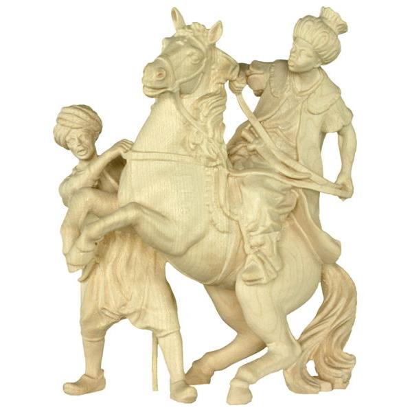 Wise man on horse n.b. - natural Wood carving in natural wood, without any surface treatment