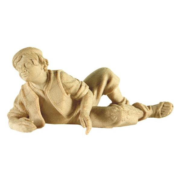 Boy lying n.b. - natural Wood carving in natural wood, without any surface treatment