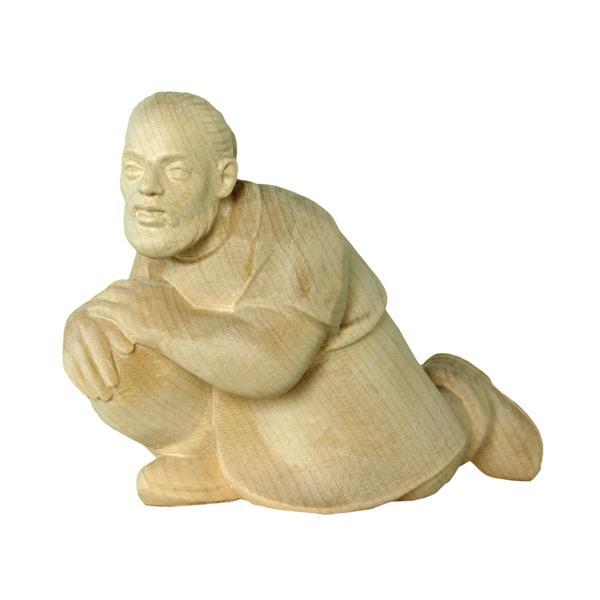 Shepherd kneeling naive crib - natural Wood carving in natural wood, without any surface treatment
