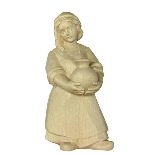 Wather-carrying woman naive crib - natural Wood carving in natural wood, without any surface treatment