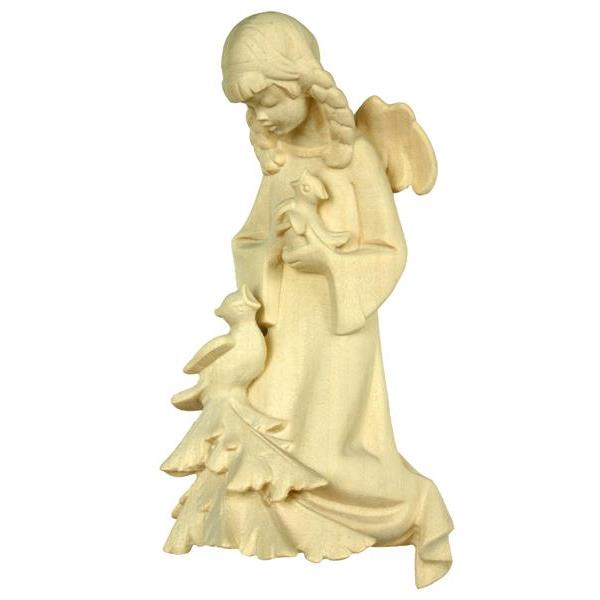Reliefangel with birds - natural Wood carving in natural wood, without any surface treatment