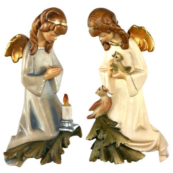 RELIEFANGELS PAIR - color Wood carving in natural wood, without any surface treatment