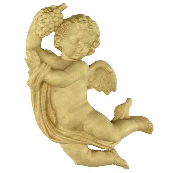 Angel with grape - natural Wood carving in natural wood, without any surface treatment