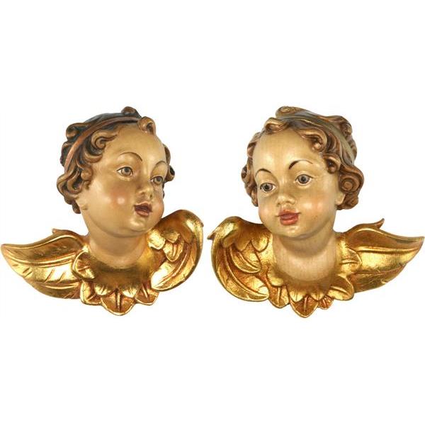ANGEL-HEAD PAIR - color Wood carving in natural wood, without any surface treatment