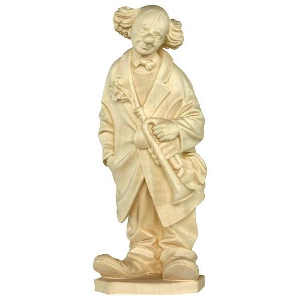 Clown with trumpet - natural Wood carving in natural wood, without any surface treatment